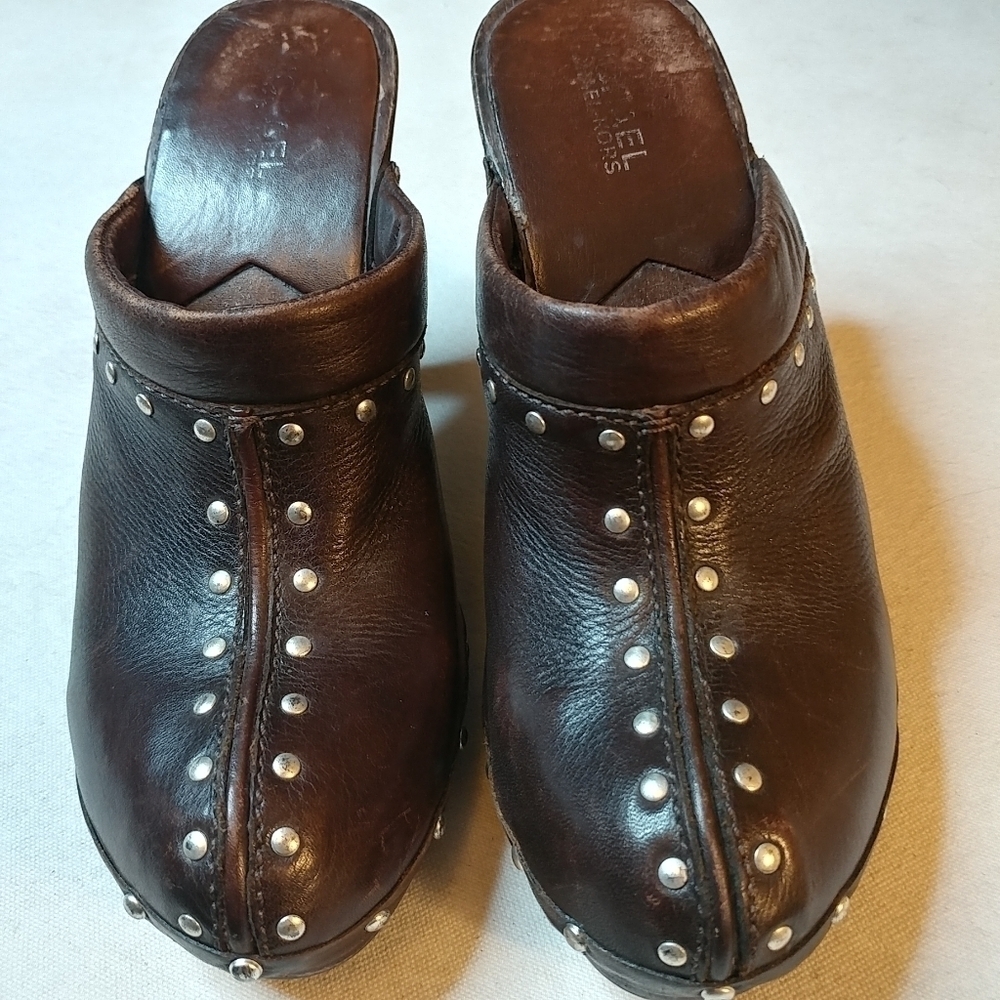 Michael Kors Women Shoes Brown Leather slides 6.5M